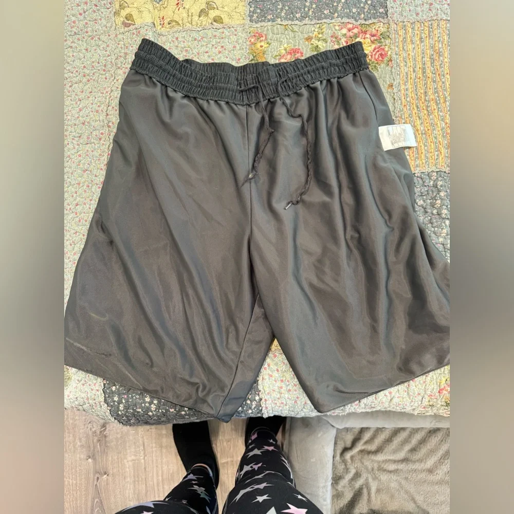 Nike Men's Black Athletic Shorts with Yellow Trim - Picture 5 of 7